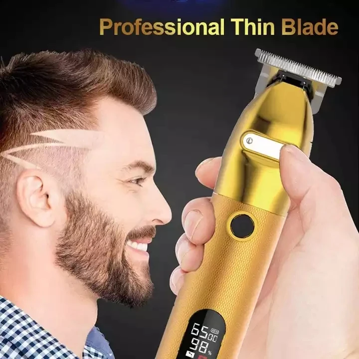 Biumart Upgraded Gold Hair Trimmer With Lcd Display Custom Logo Usb