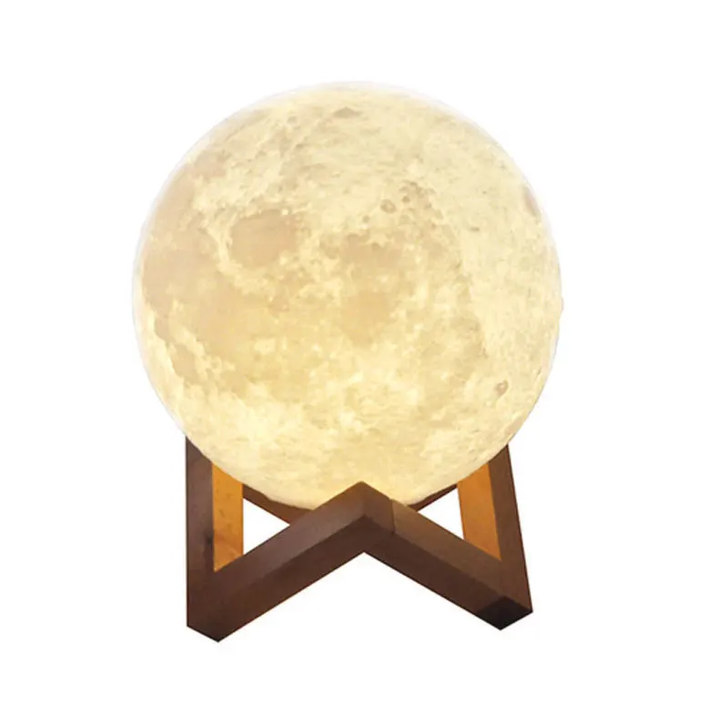 Newish Modern Desk Wood Holder Christmas Decor Magnetic Rechargeable Custom Led Lunar Shape Night starry sKY 3D Moon Lamp Light