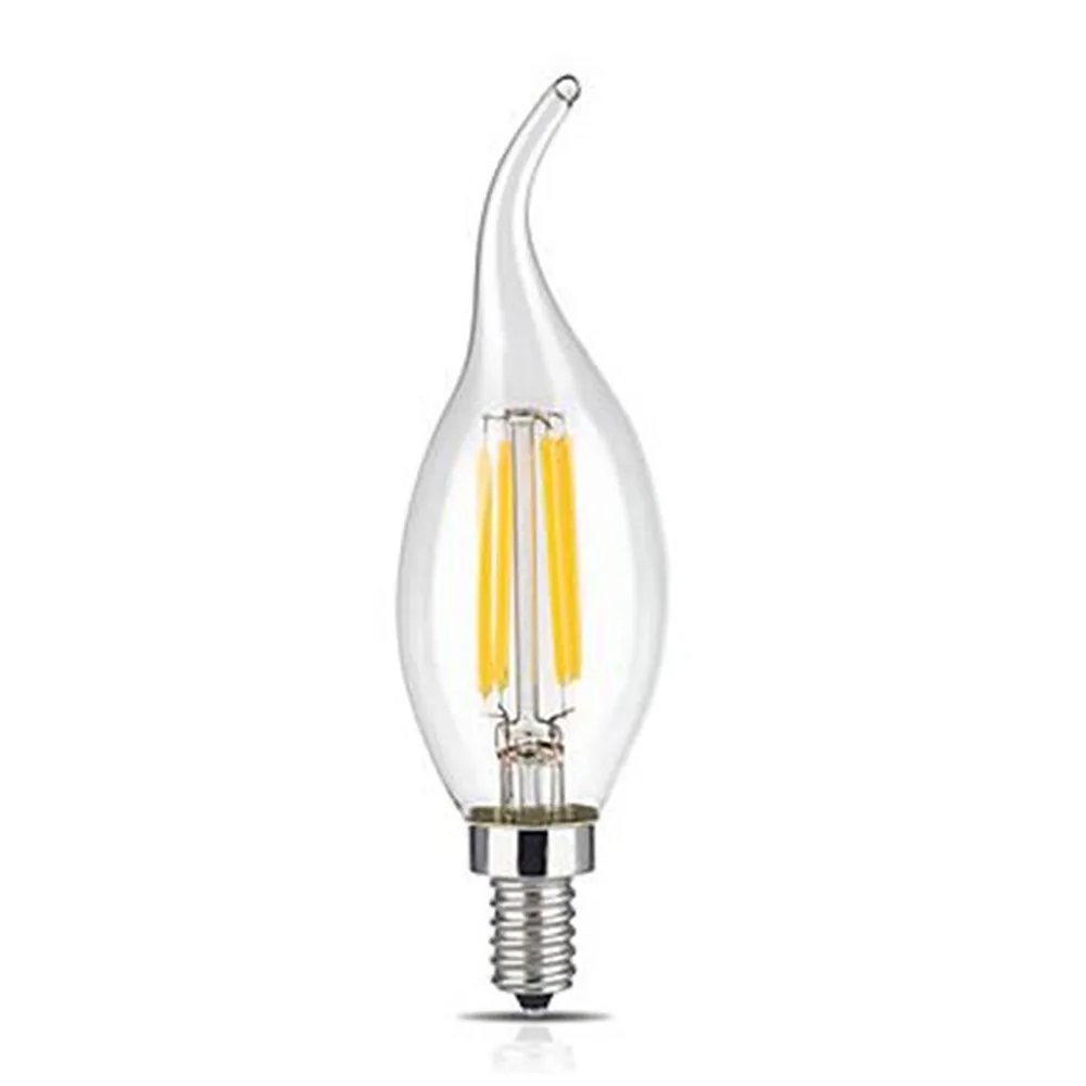 Wholesale dimmable candelabra shape C35 2W 4W LED Filament Candle Bulb