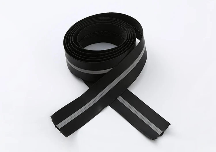 批发7号尼龙反光长链拉链,带定制徽标