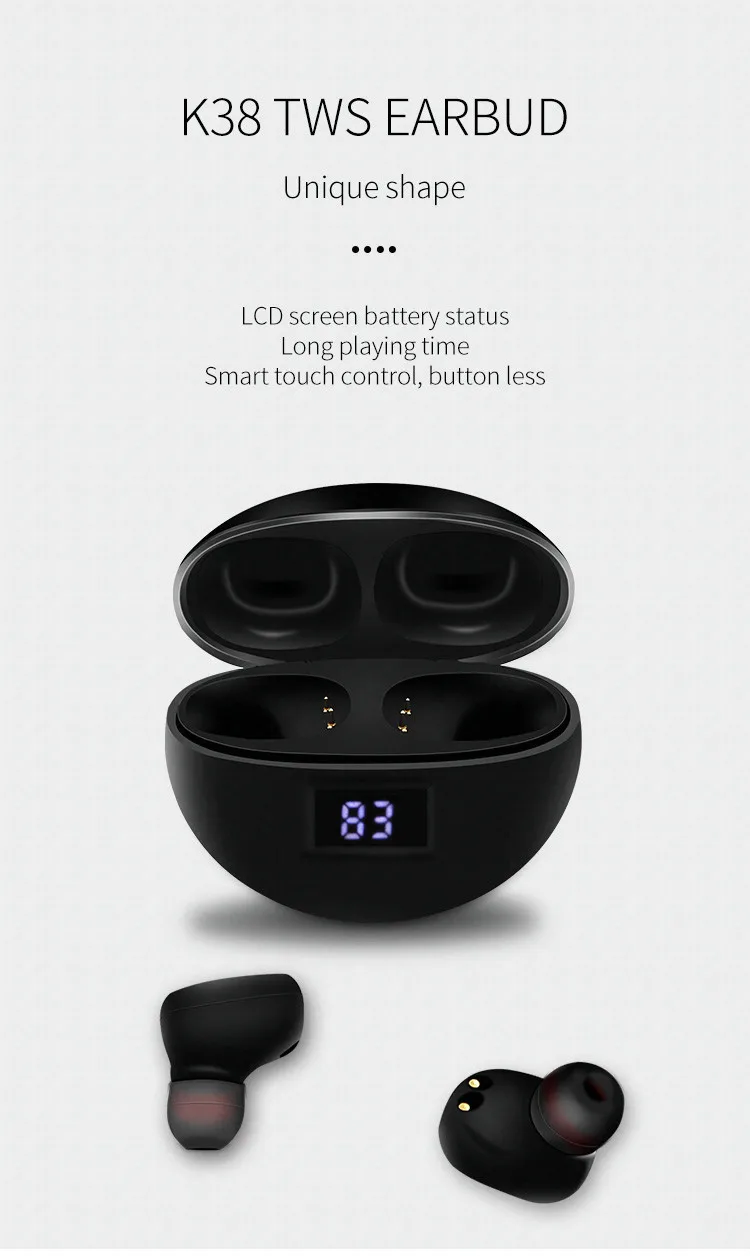 Hot Selling True Wireless Stereo Dual Earbuds Magnetic Wireless Headset Earphones K38 TWS - ANKUX.COM