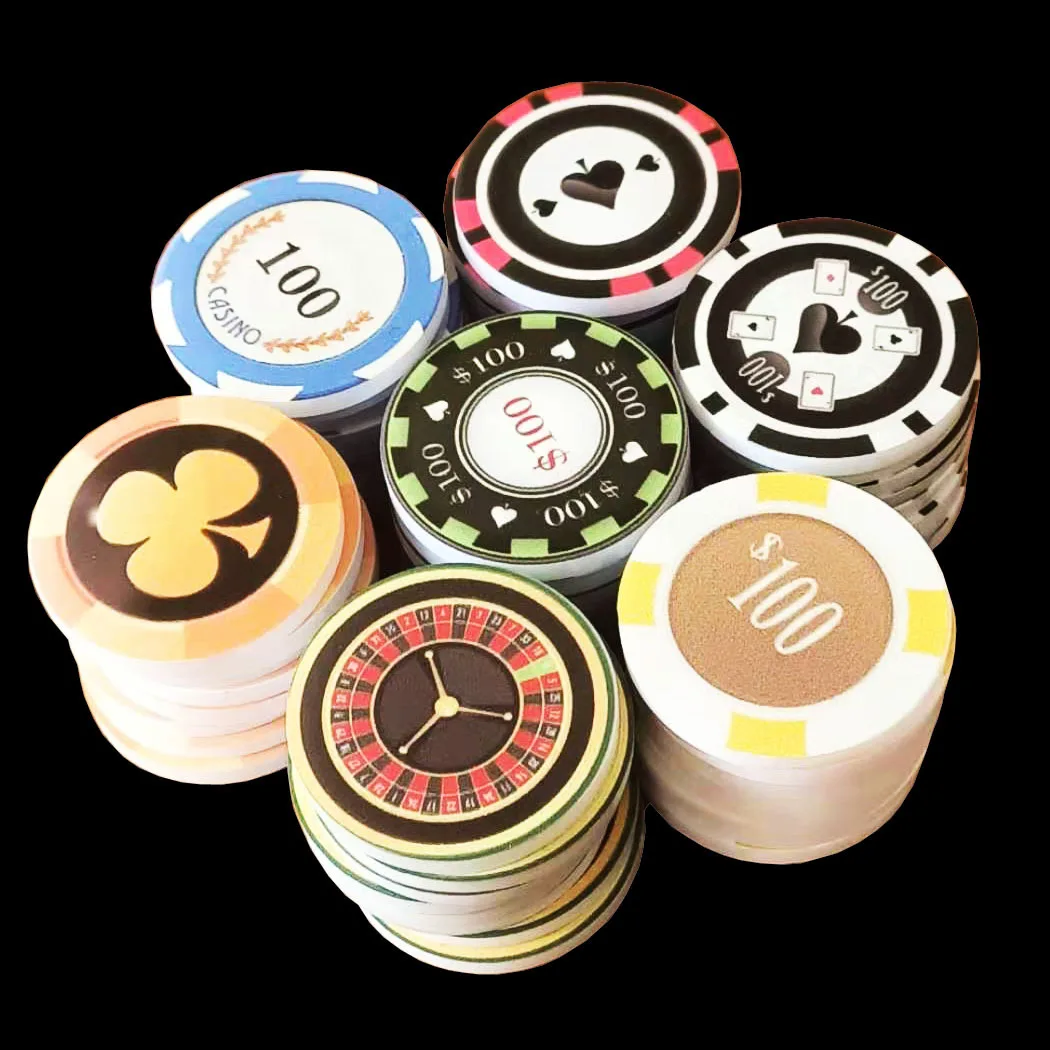 Wholesale Casino Custom Poker Chips Ceramic 100 Piece Set 14g Clay