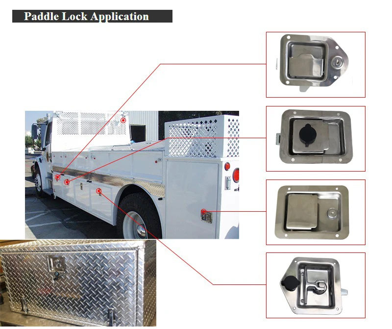 Truck Tool Box Rotary Paddle Latch With Key Locking Folding Lock Flush