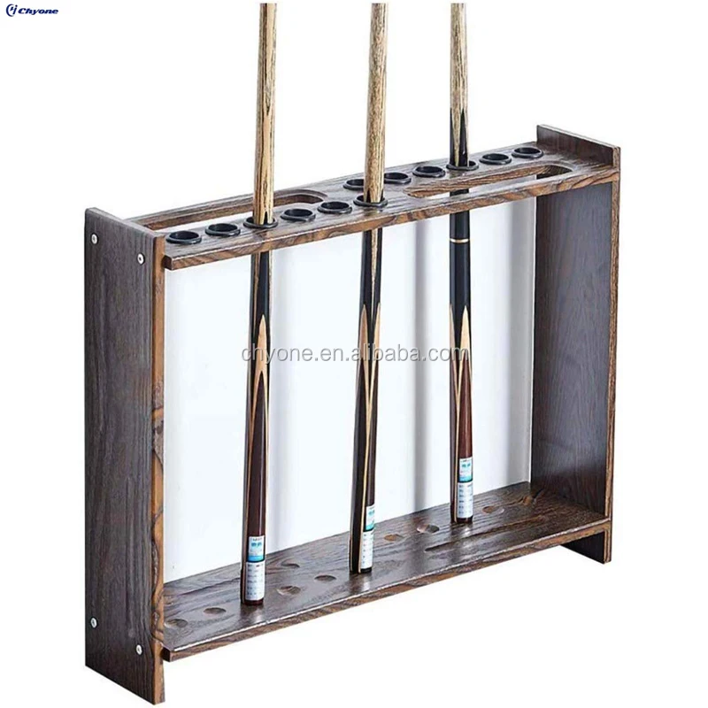 Custom Solid Wood Standing Billiard Cue Rack Pool Cue Rack For 6pcs