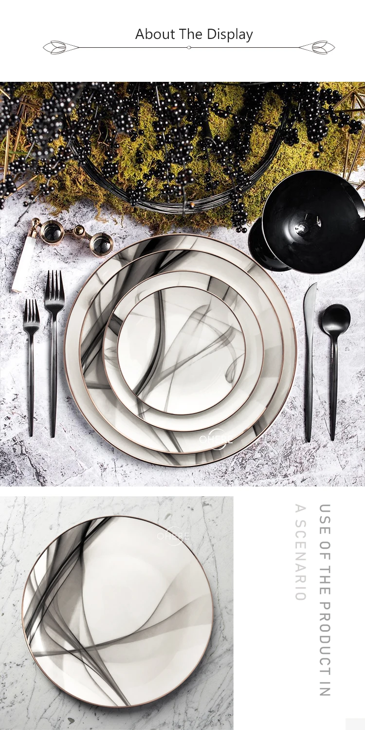 Fine Bone China Dinnerware Wedding Decorative Plate Set Wholesale