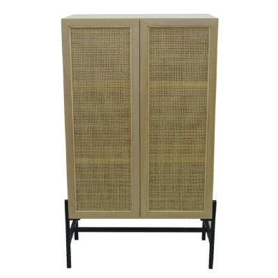
Layered rattan storage cabinet 