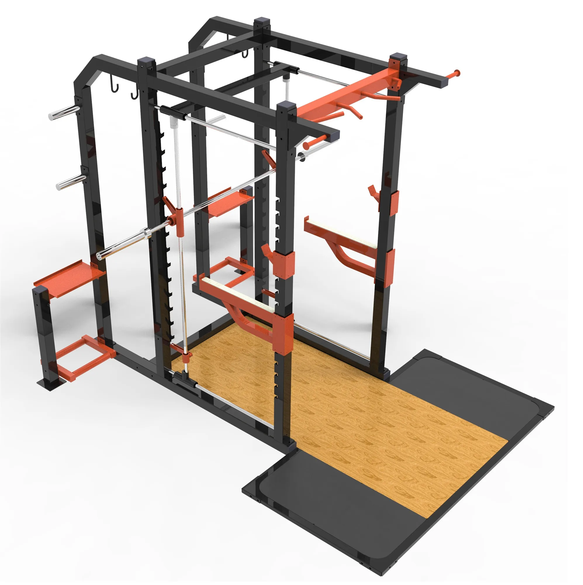 Factory Stock Olympic Power Rack For Strength Training With Deadlift