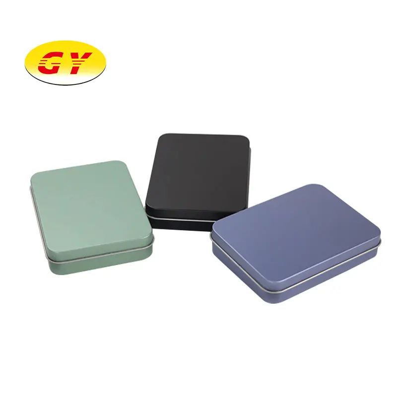 
Small rectangular matte black tin packaging customized available 