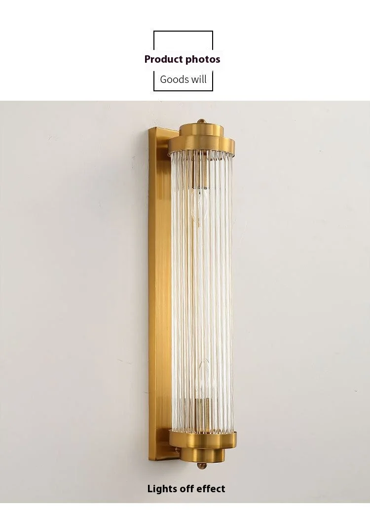 product european style luxury led wall lamp modern glass body with iron and brass for indoor home or hotel decoration-3