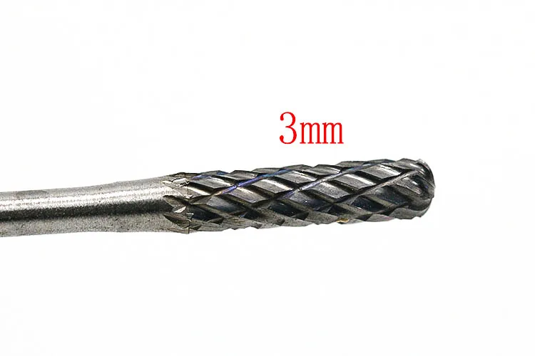 Double Milling Cut 2.35 3mm Shank Tungsten Carbide Burr Rotary Files Single
