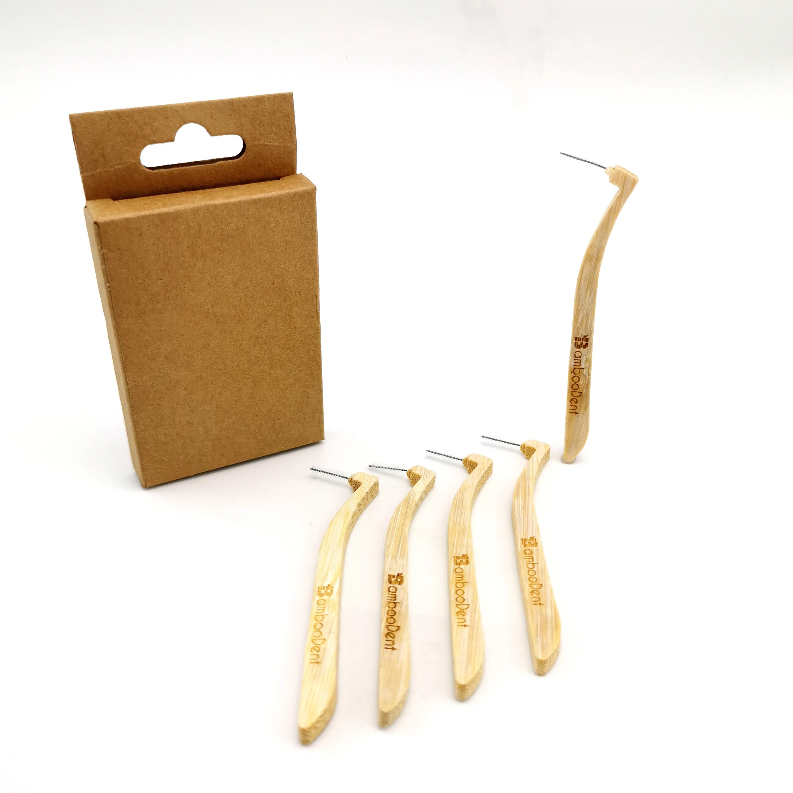 Eco Friendly Bamboo Curve Biodegradable Interdental Brush Toothpick