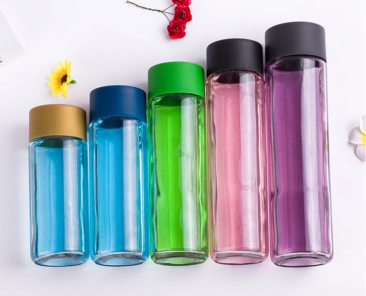 250ml 300ml 400ml 500ml 750ml Tall Thin Voss Shape Glass Water Bottle ...