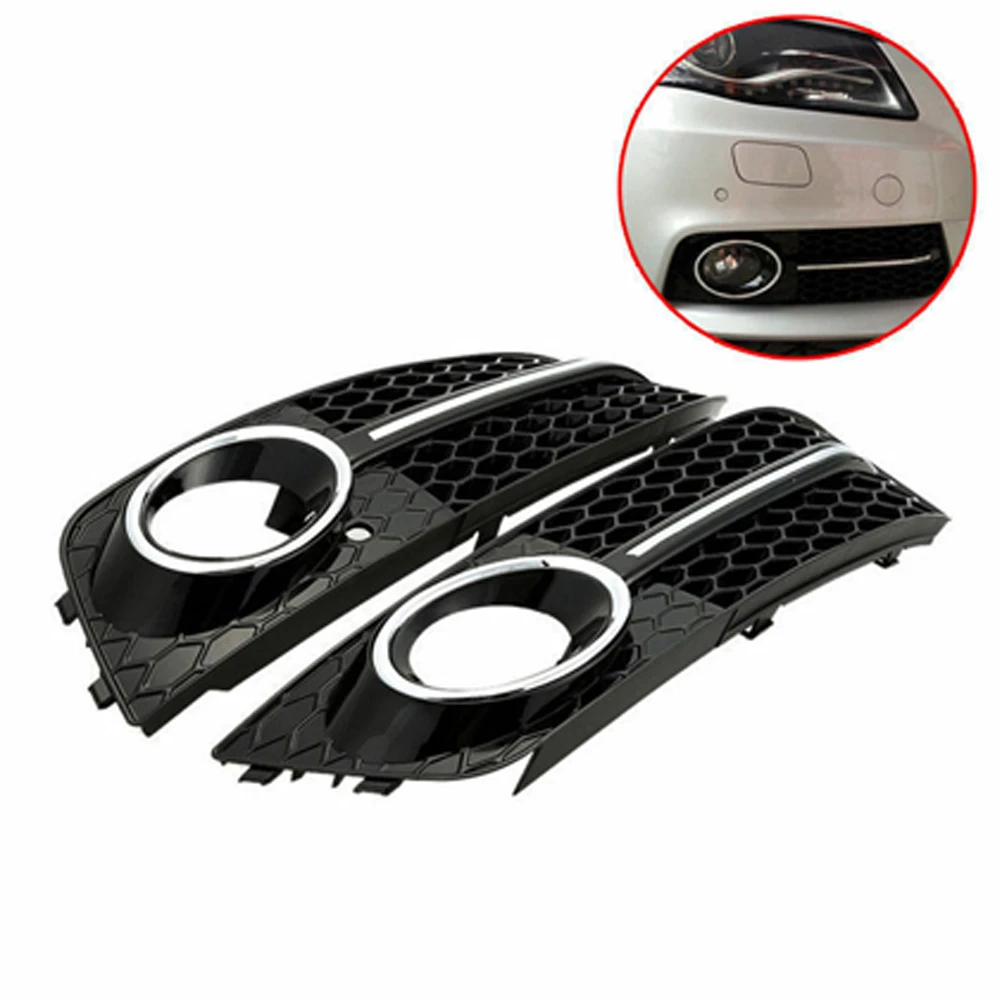 2009-2012 Honeycomb Mesh Grille + Fog light grill for Audi A4  S4 B8 8T RS4 Style