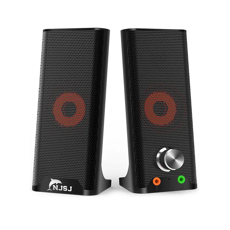 Njsj Karaoke 2.0 Usb Computer Speaker With Volume Adjustment Knob Rgb Gaming Speaker For Desktop