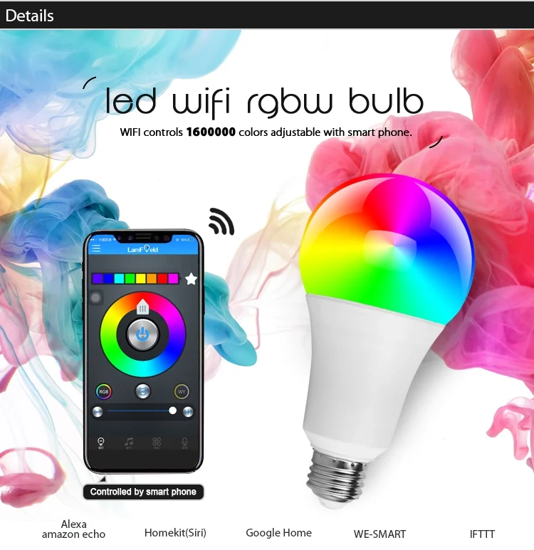 7w 9w 10w 12w 15w Tuya Google assistant wifi light bulb alexa wifi light bulb smart led light smart bulb