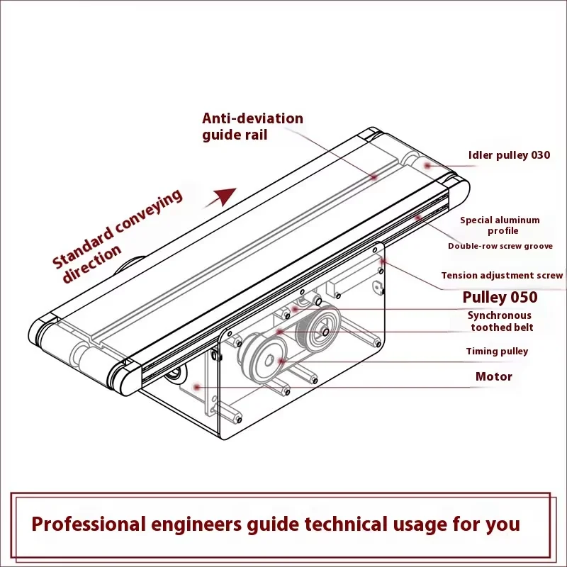 Direct Sales Guangdong Manufacturer Professional High-Speed Mini Electric Transport Line Servo Flat Conveyor Aluminum Profiles factory