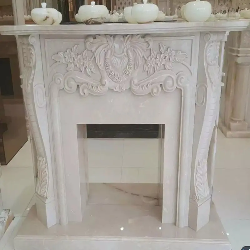 Blanco Pulido Mármol Chimeneas Eléctricas - Buy Mármol Chimeneas