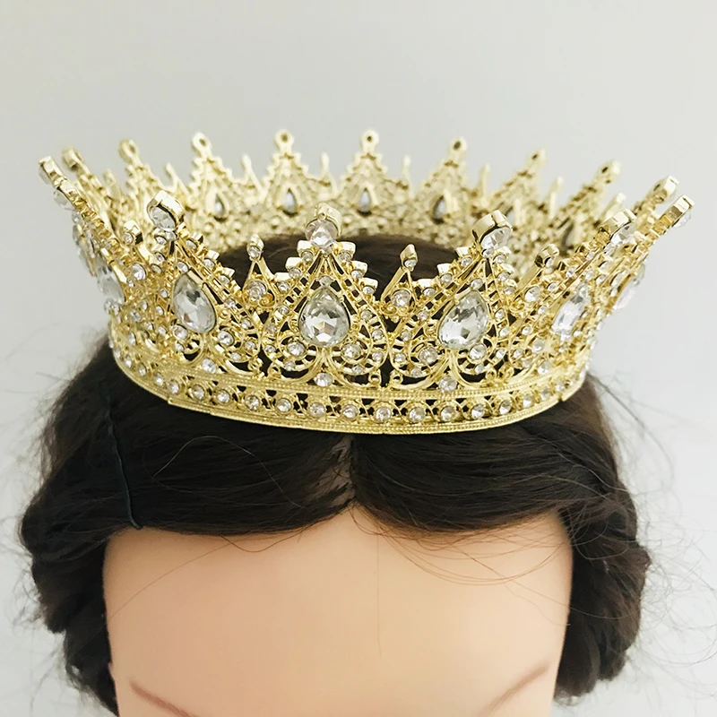 Royal Tiara Diadem 6" Crystal Rhinestones Women Headpiece Beauty Pageant Prom 