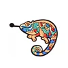 funny Promotional gifts custom logo pizza child draws cartoon aniomal lizard patch embroidered