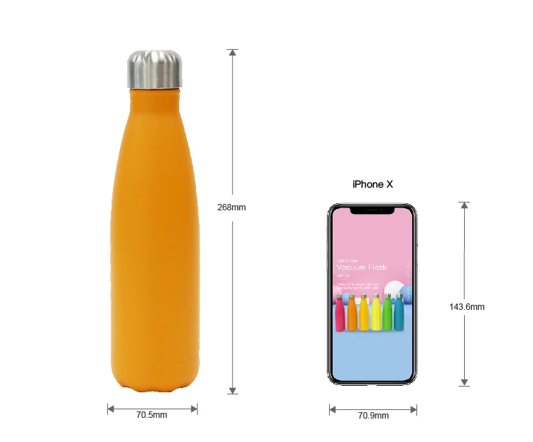 350ml-1L Double Wall 304 Stainless Steel Vacuum Flask/Vacuum Water Bottle with Customizable Logo