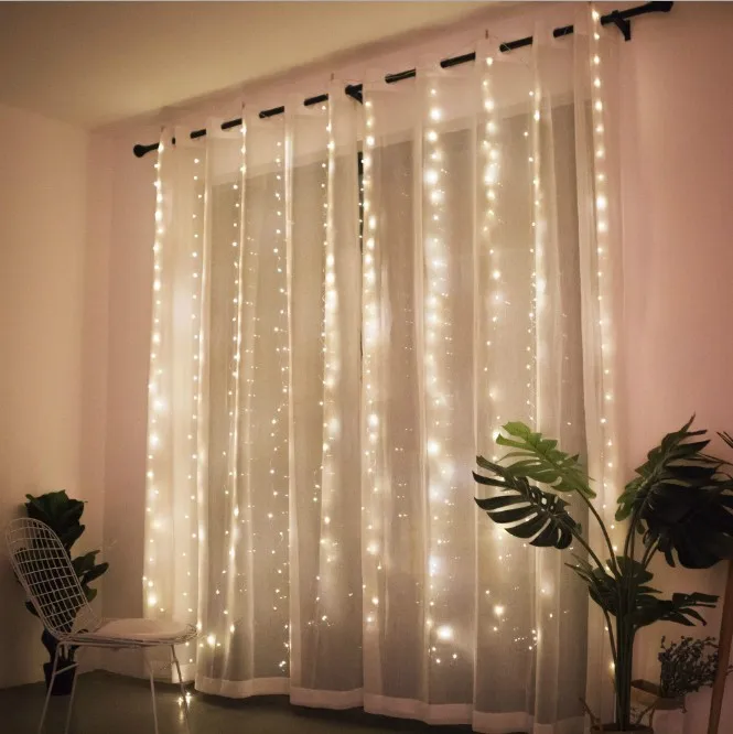 LED Wedding Party Home Garden Bedroom Outdoor Indoor Wall Decorations Window Curtain String Light