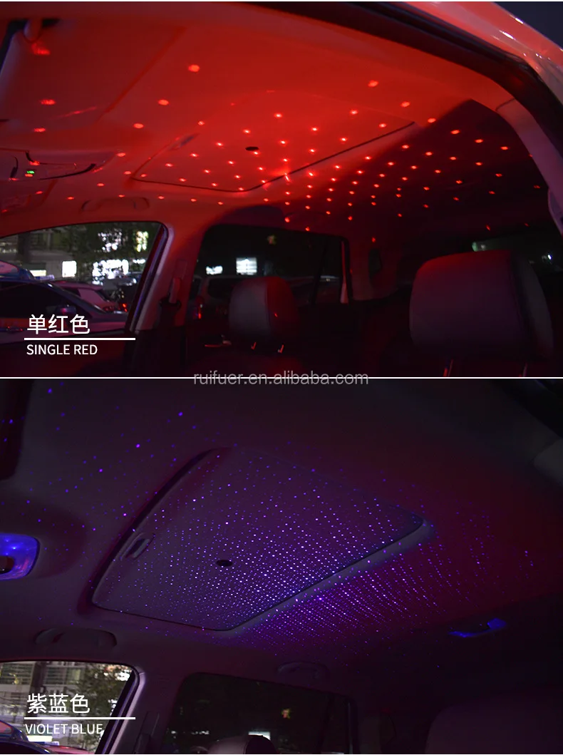 360 ° 12V LED Voiture USB Toit Star Night Lumières Projecteur