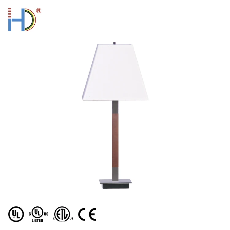 China Manufacturer Contemporary Antique Wood Table Lamp With Nickel Base