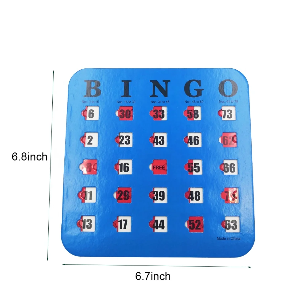Easy Read Colorful Bingo Heavy Duty Jumbo Shutter Slide Bingo Cards