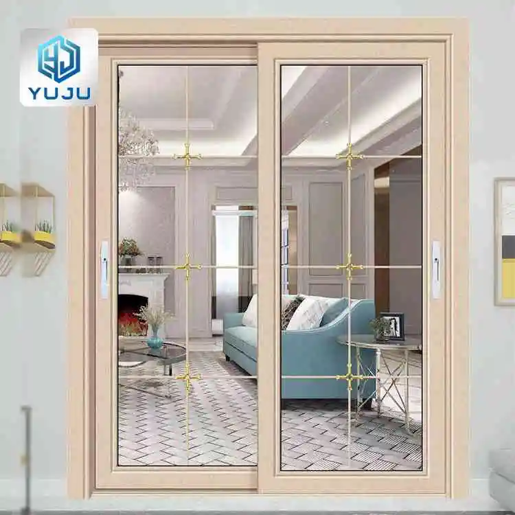 Champagne Color Interior Internal Large Aluminium Glass Sliding Doors Aluminium Alloy Interior Sliding Glass Door With Grills Buy Aluminium Sound Proof Sliding Door Aluminum And Glass Sliding Doors Aluminum Balcony Parallel Sliding Doors