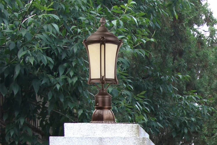Factory price custom made Antique waterproof garden light wall lamp post aluminum garden lighting pole light landscape lighting