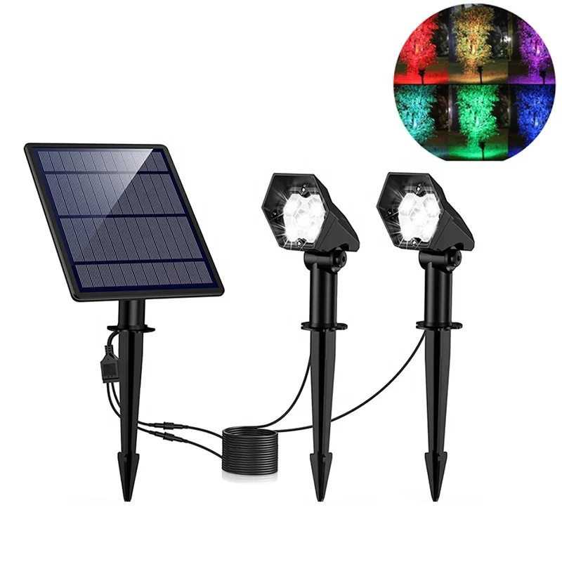 newest high efficient RGB pure white warm white outdoor solar spot lights led high output solar spot light