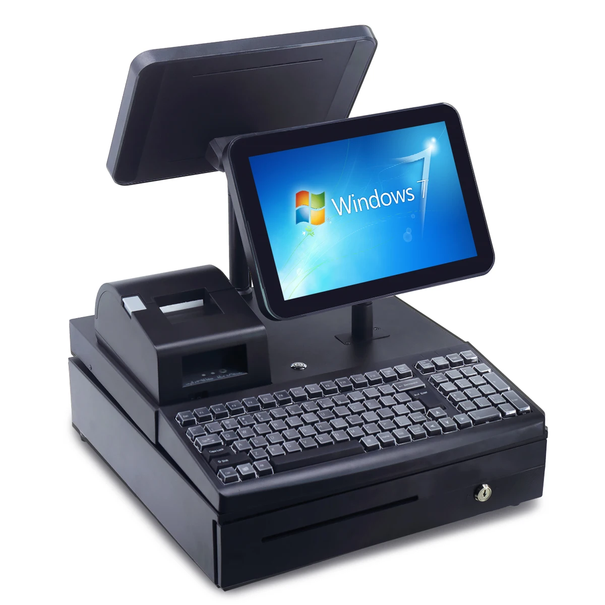 收银台收银 pos 系统的全套现金收款 pos机带抽屉盒 58毫米打印机超市