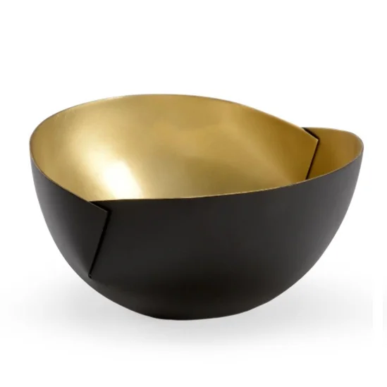 Decorative Candy Bowl Outer Black Powder Coated Gold Finished Inner ...