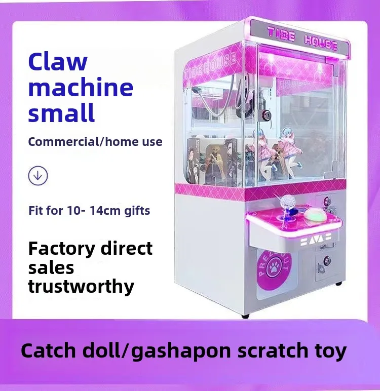 Coin-Operated Mini Claw Machine Small Medium-Size Household Toy Grabber Video Game City Clip Doll Machine for Amusement