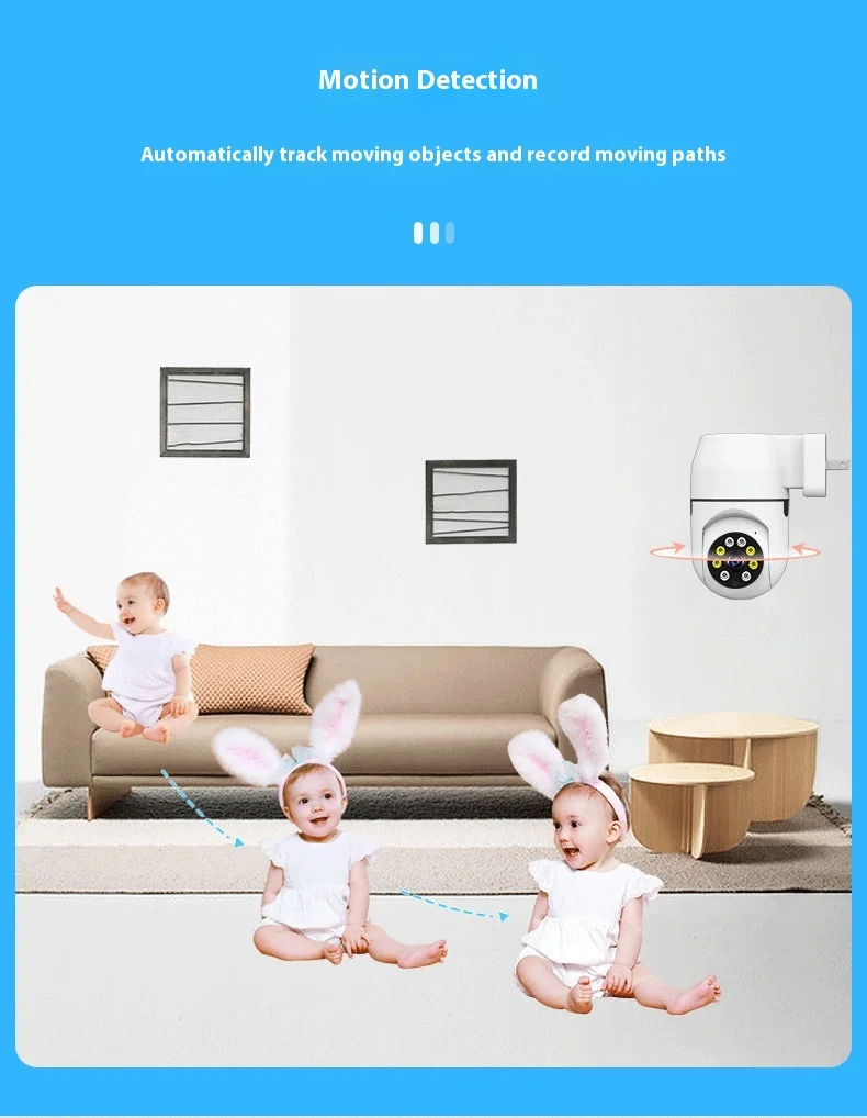 Cloudbirds V360pro Dome Indoor Smart HD Camera Wifi Dual Rotate Plug Security Alarm Pushing Function Zoom DVR Data Storage