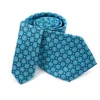 Invitingly Sky Blue Handmade Neck Tie Cube Printed Geometric Neckties Hot Sale Men 100% Silk Ties OEM
