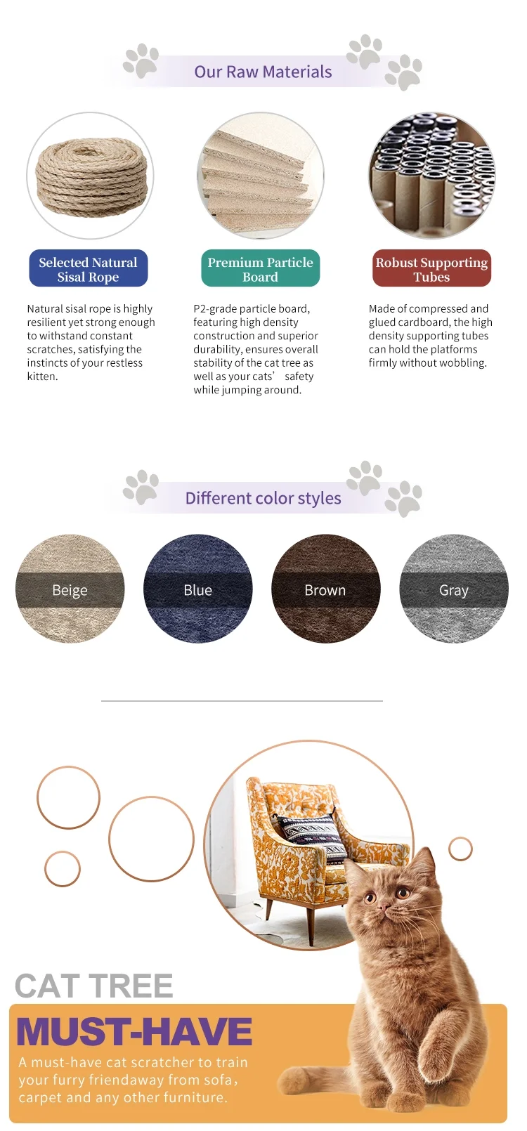 Pet China Made Eco-Friendly Post Product Watchtower Economical Extra Large Happy Cat Climbing Tree