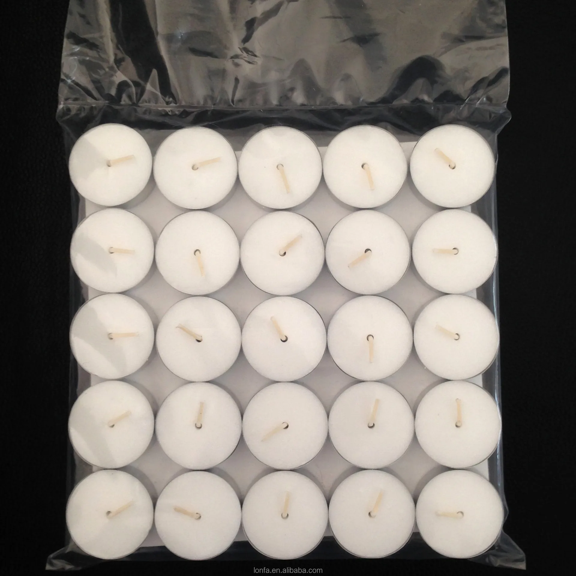 high quality 100% paraffin wax white 100 pcs tea light candle in