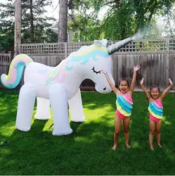 Rainbow Unicorn Sprinkler Cloud Backyard Lawn Archway Outdoor Inflatable Water Spray Toy For Kids