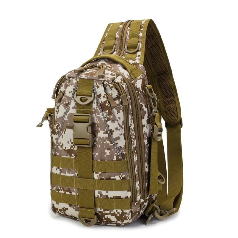 2020 new  single shoulder multifunctional tactical camouflage outdoor bag travel sports large capacity backpack chest bag men