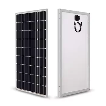 Side-by-side comparison of foldable vs rigid 100W solar panels showing thickness, weight, and connector types