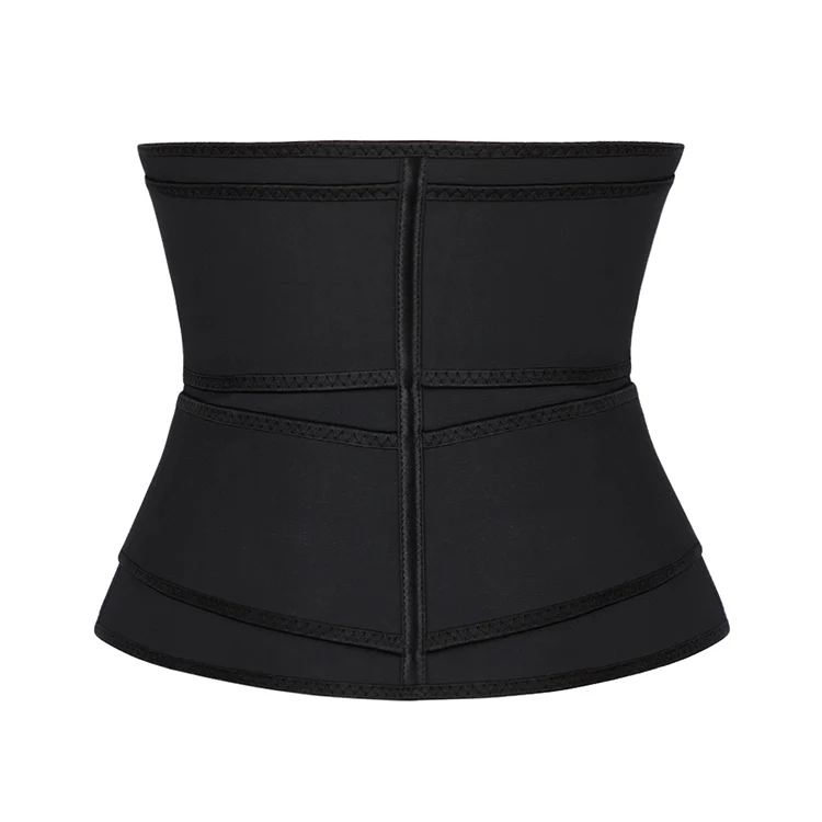 In Stock Phone Pocket Adjustable Compression Double Belt 3 Hooks Tummy Control Women Waist Trainer Latex