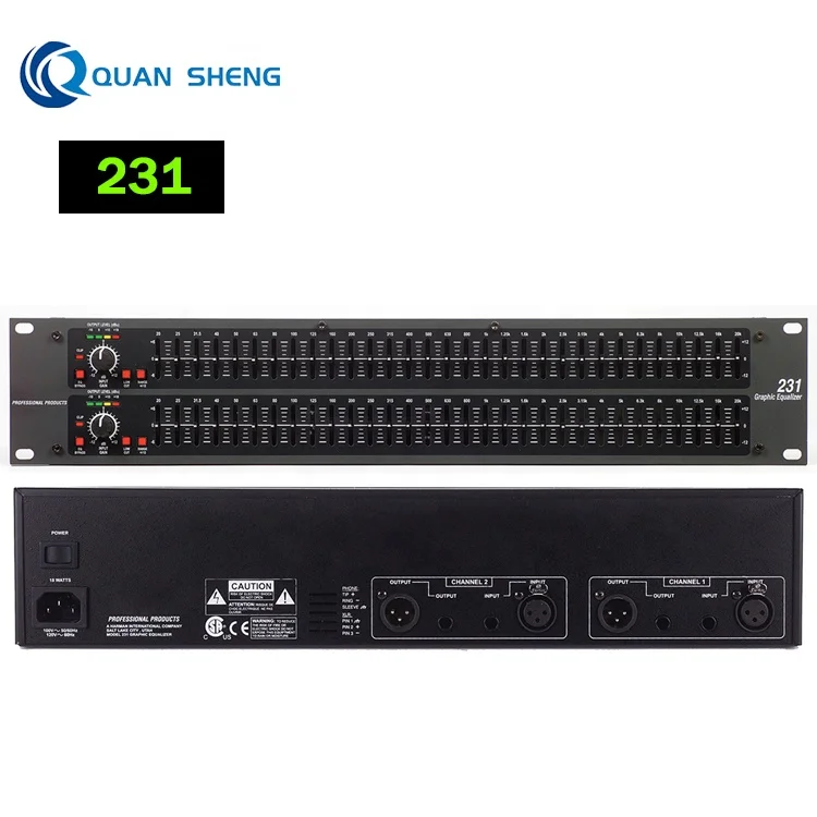 DBX 231 Dual Channel 31 Band Stereo EQ Digital Processor - Clear