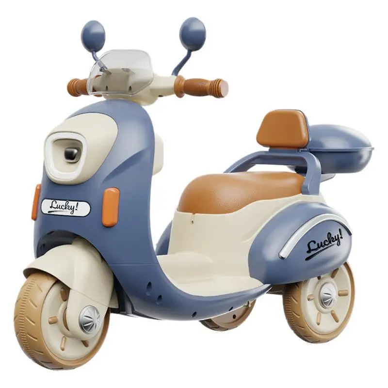 Children's Electric Motorcycle Tricycle Plastic Sit Rechargeable Remote-Controlled for Boys Girls Ages 6-9