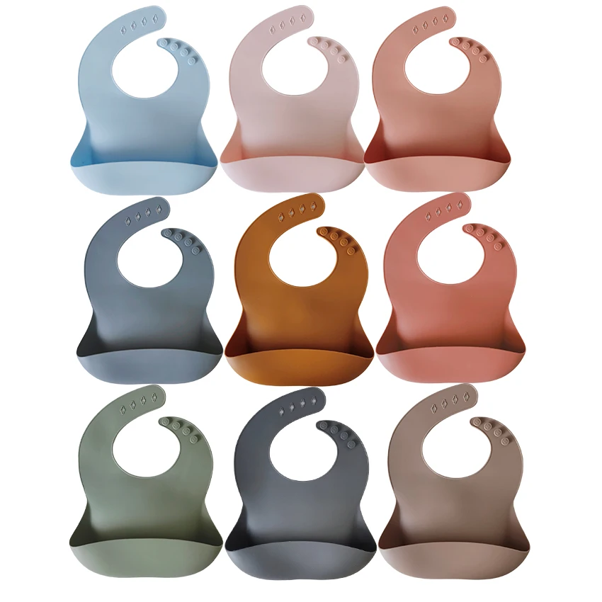 
Top 2020 Product BPA Free Waterproof Silicone Baby Bibs Easily Clean for Toddlers 