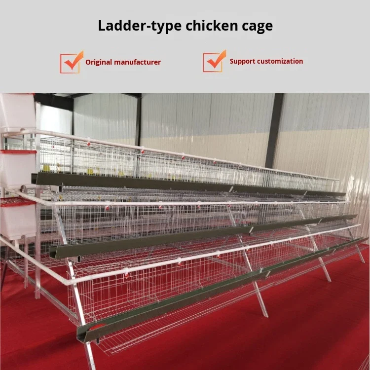 SURRI New Multi-Layer Stepped A-Shaped Stacked Chicken Cages Hot-Dip Galvanized Wire for Home Farming