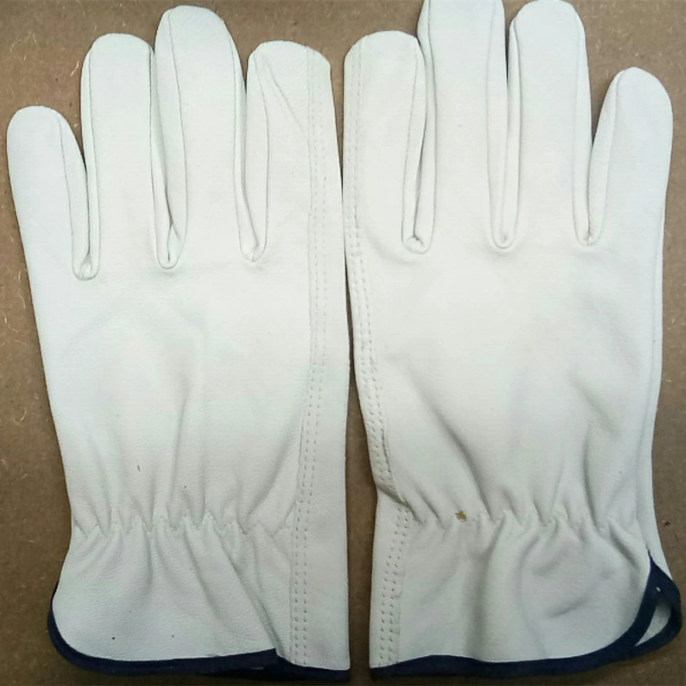 Cheap Goatskin Leather Work Gloves Driving Construction Industrial ...