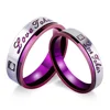 Titanium steel personalized inlaid diamond purple amorous couple ring