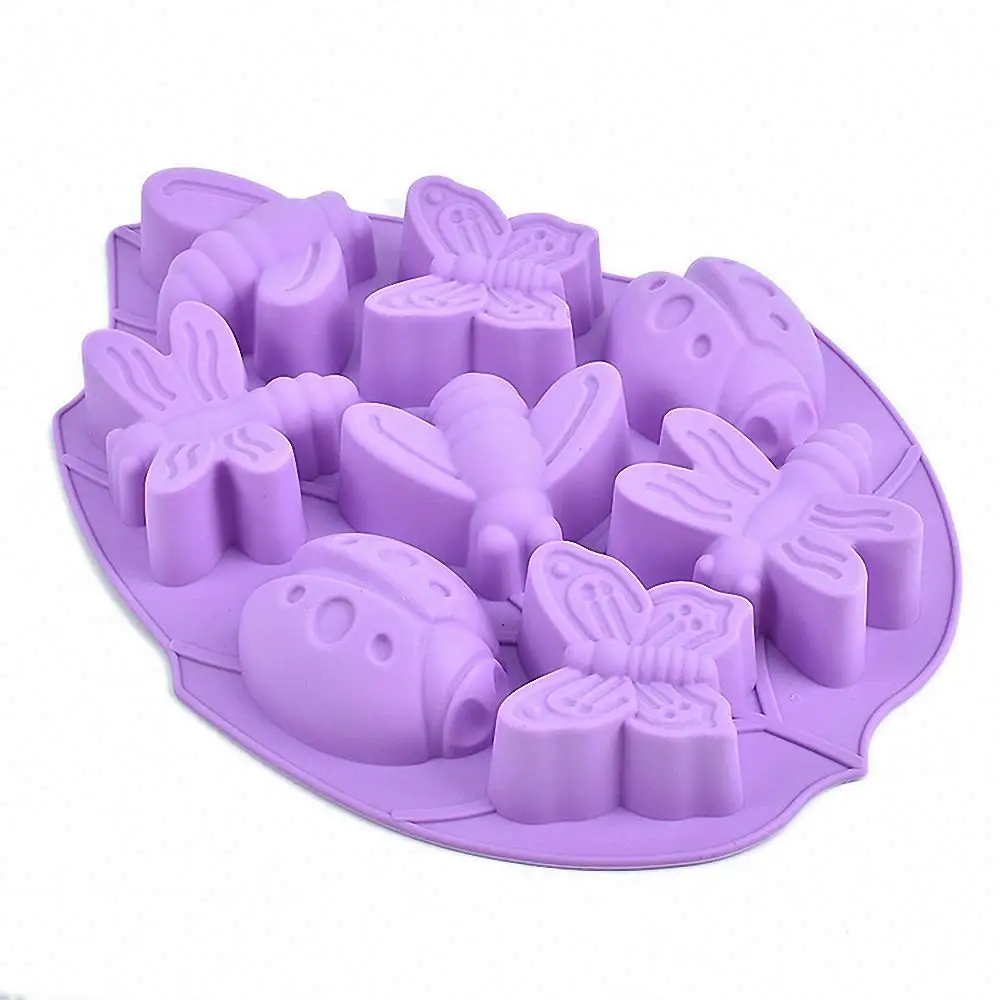 Butterfly Ladybug Bee Dragonfly Insect Brooch Mold Cake Silicone Silicon Mould 