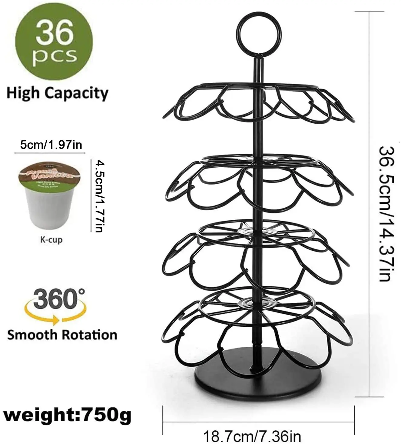 Cup Carousel K Cup Holder Coffee Pod 